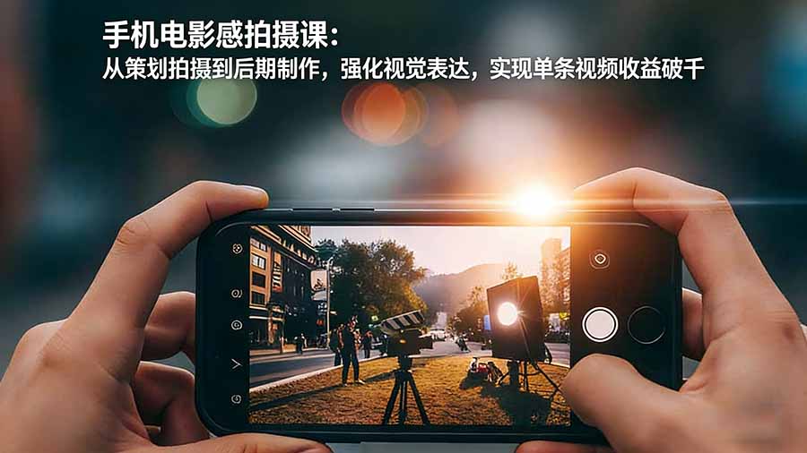 手机电影感拍摄课：从策划拍摄到后期制作，强化视觉表达，实现单条视频收益破千-孔明聊项目