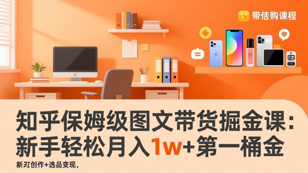 知乎保姆级图文带货掘金课：账号打造+爆文创作+选品变现，新手轻松月入1w+第一桶金-孔明聊项目