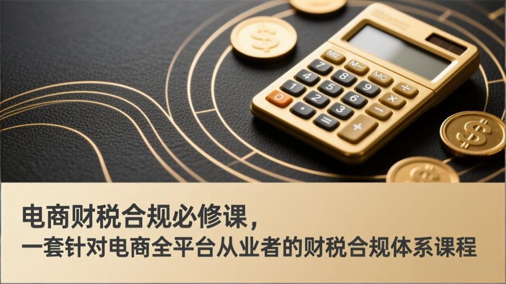 电商财税合规必修课，是一套针对电商全平台从业者的财税合规体系课程-孔明聊项目