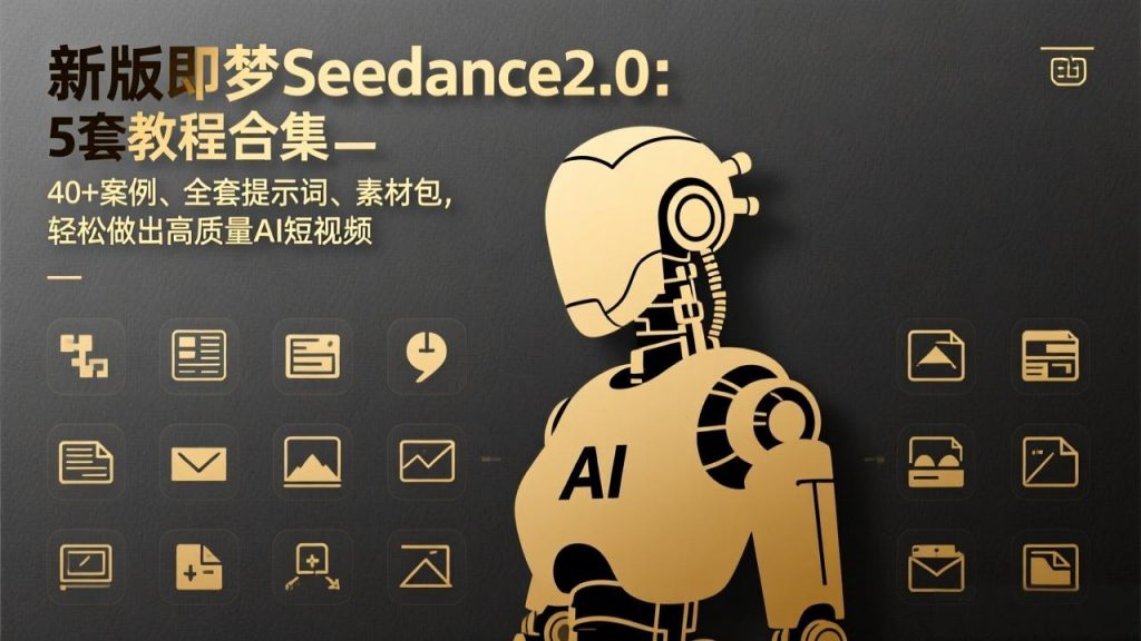 新版即梦Seedance2.0:5套教程合集,40+案例、全套提示词、素材包,轻松做出高质量AI短视频-孔明聊项目