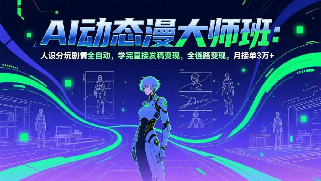 AI动态漫剧大师班:人设分镜剧情全自动,学完直接发稿变现,全链路变现,月接单3万+-孔明聊项目
