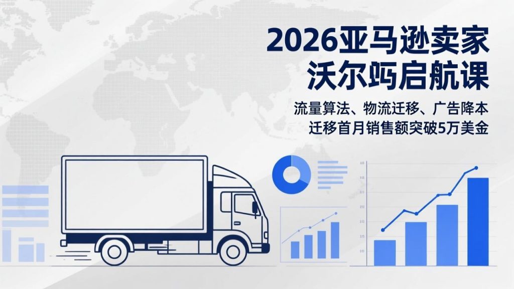 2026亚马逊卖家沃尔玛启航课,流量算法、物流迁移、广告降本,迁移首月销售额突破5万美金-孔明聊项目