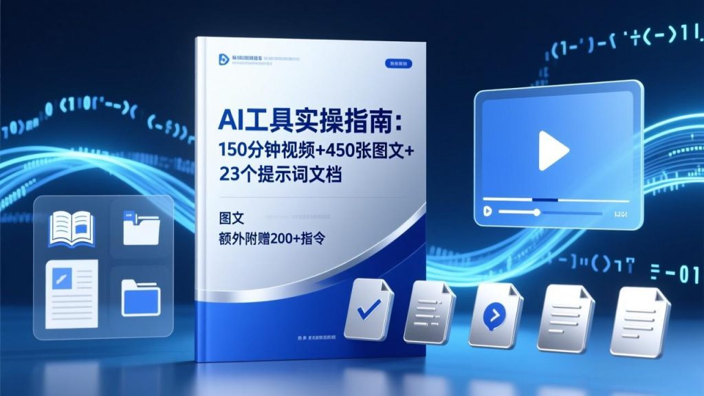 AI工具实操指南:150分钟视频+450张图文+23个提示词文档,额外附赠200+指令-孔明聊项目