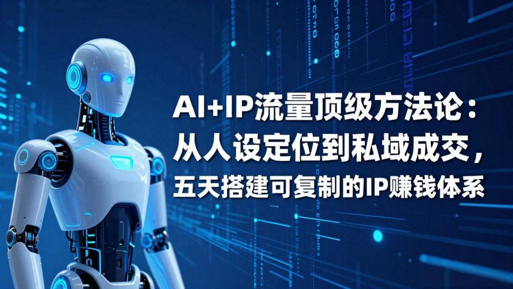 AI+IP顶级方法论:从人设定位到私域成交,五天搭建可复制的IP赚钱体系-孔明聊项目